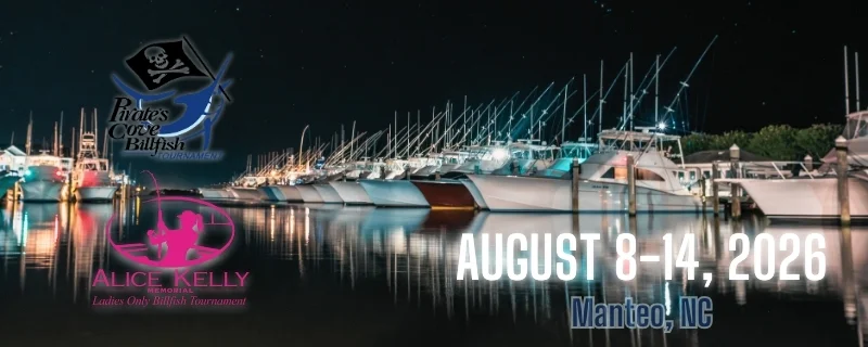 Card image for the 2026 Pirate's Cove Billfish Tournament, a Upcoming fishing tournament.